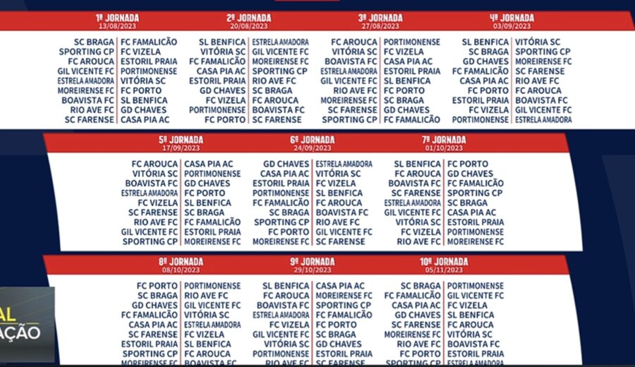 Calendário da Liga Portuguesa divulgado, fica a conhecer a data dos